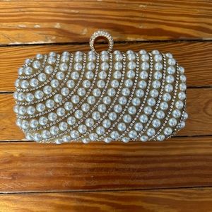 Lauren Lorraine Clea Faux Pearl Embellished Clutch